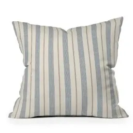 16" x 16" Little Arrow Design Co. Ivy Stripes Outdoor Throw Pillow Cream/Blue - Deny Designs