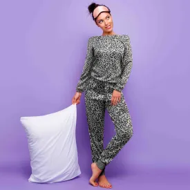 2-Piece Set: Animal Leopard Print Comfy Lounge Set