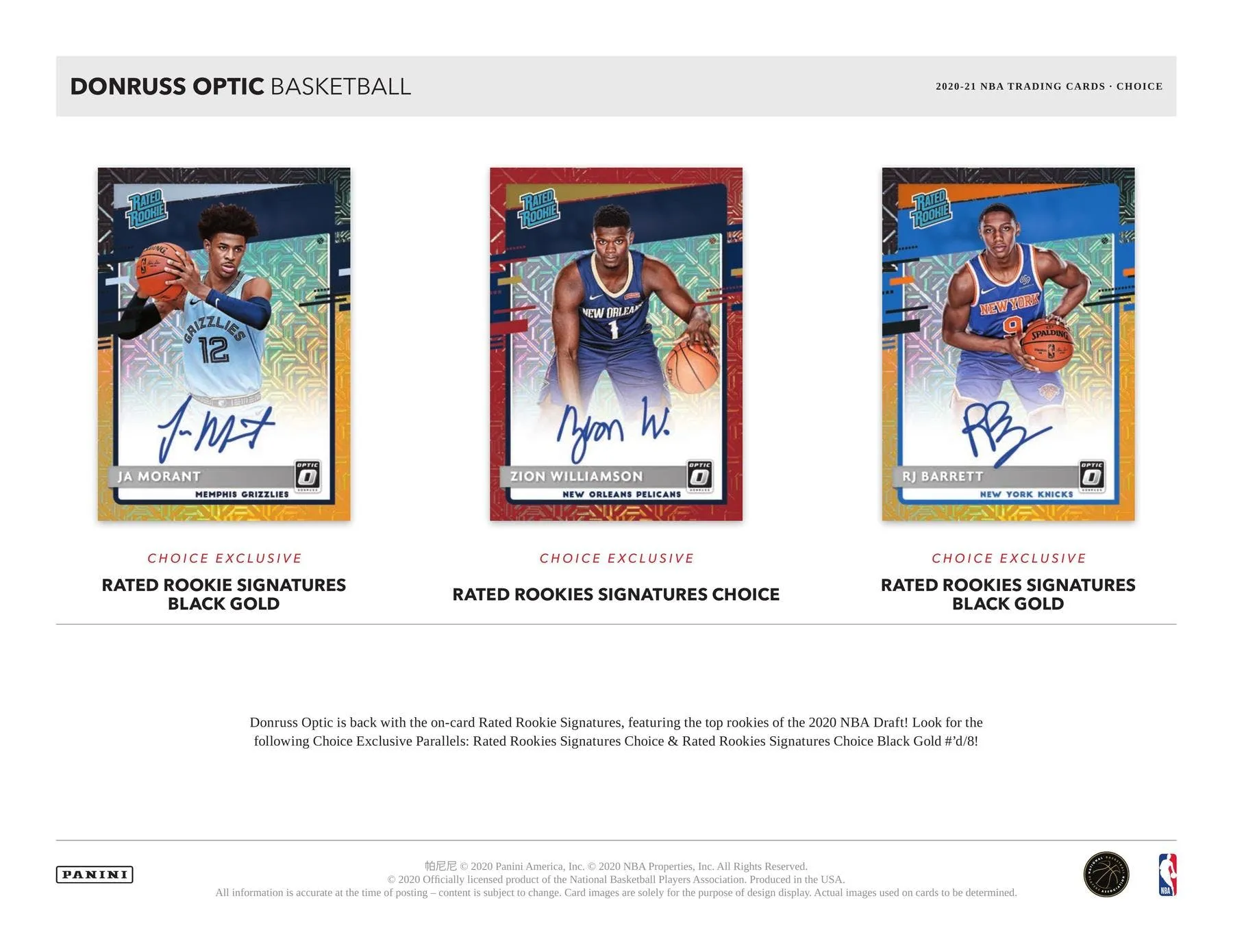 2020-21 Panini Donruss Optic Choice Basketball Hobby Box