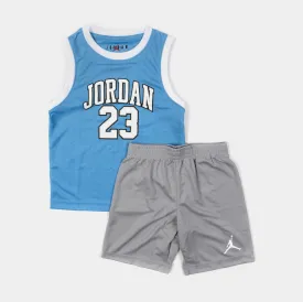 23 Jersey Tank and Shorts Preschool Set (Blue/Grey)