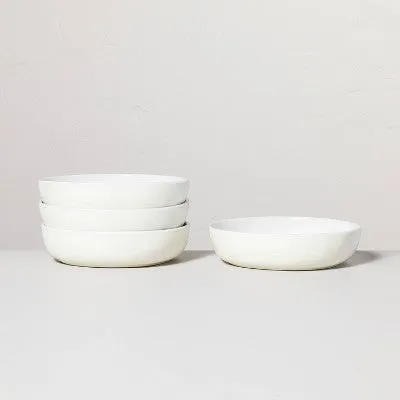 4pk 34oz Matte Stoneware Pasta/Grain Bowl Set Cream - Hearth & Hand with Magnolia