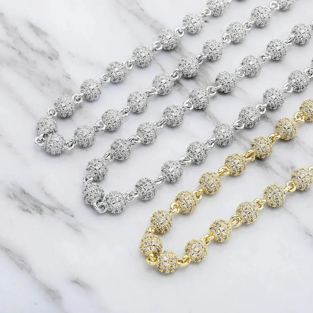 6mm Diamond Beads Chain in Yellow Gold