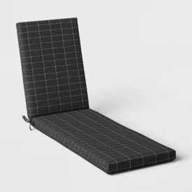 78"x24" Grid Woven Outdoor Chaise Lounge Cushion Jet Black - Threshold