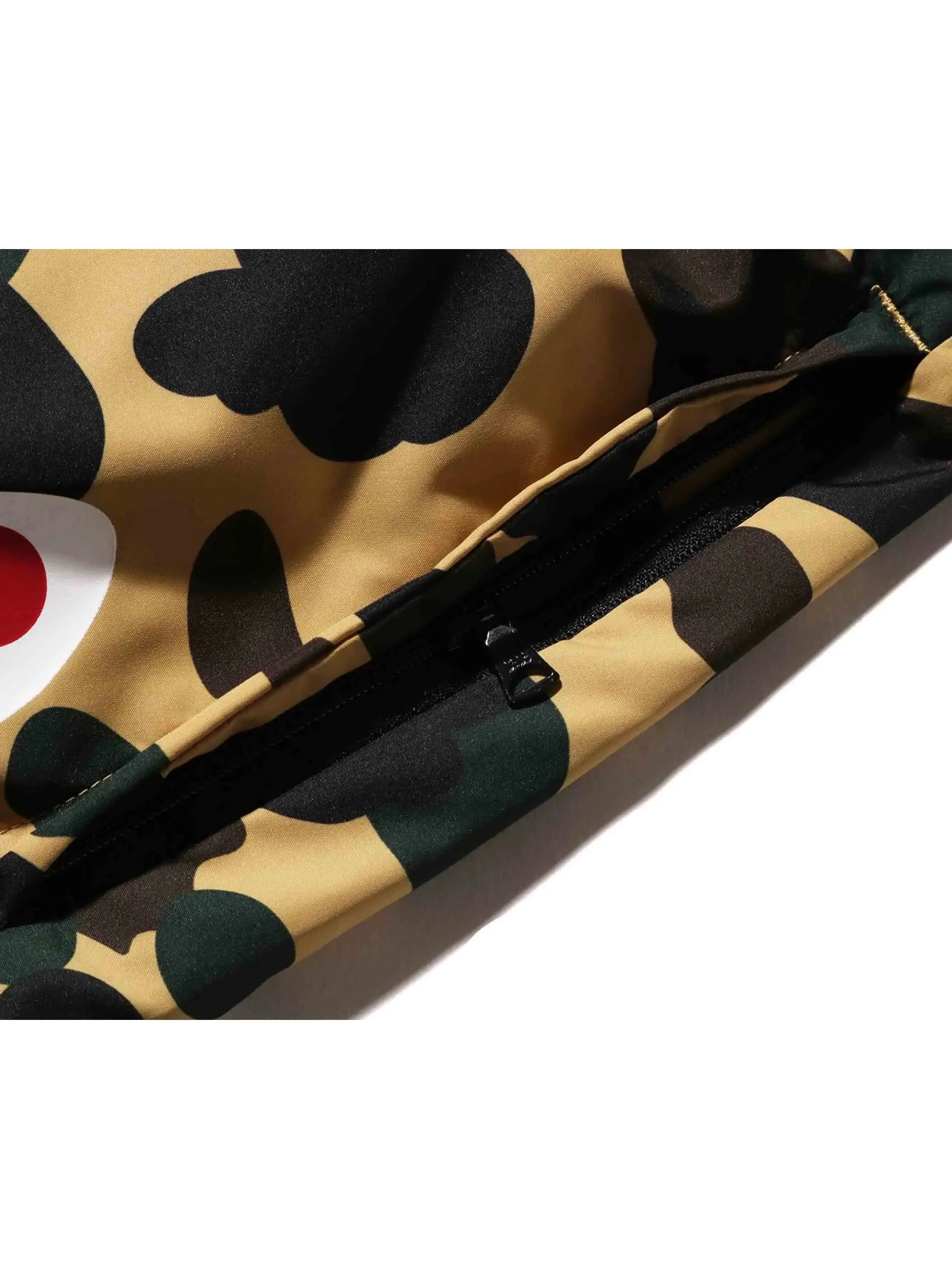 A Bathing Ape Camo Side Shark Beach Shorts Yellow