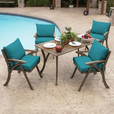 Arden Selections Outdoor Dining Chair Cushion Set Leala Texture Lake Blue