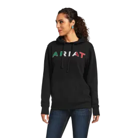 Ariat Women's Mexico Flag Logo Pullover Black Hoodie