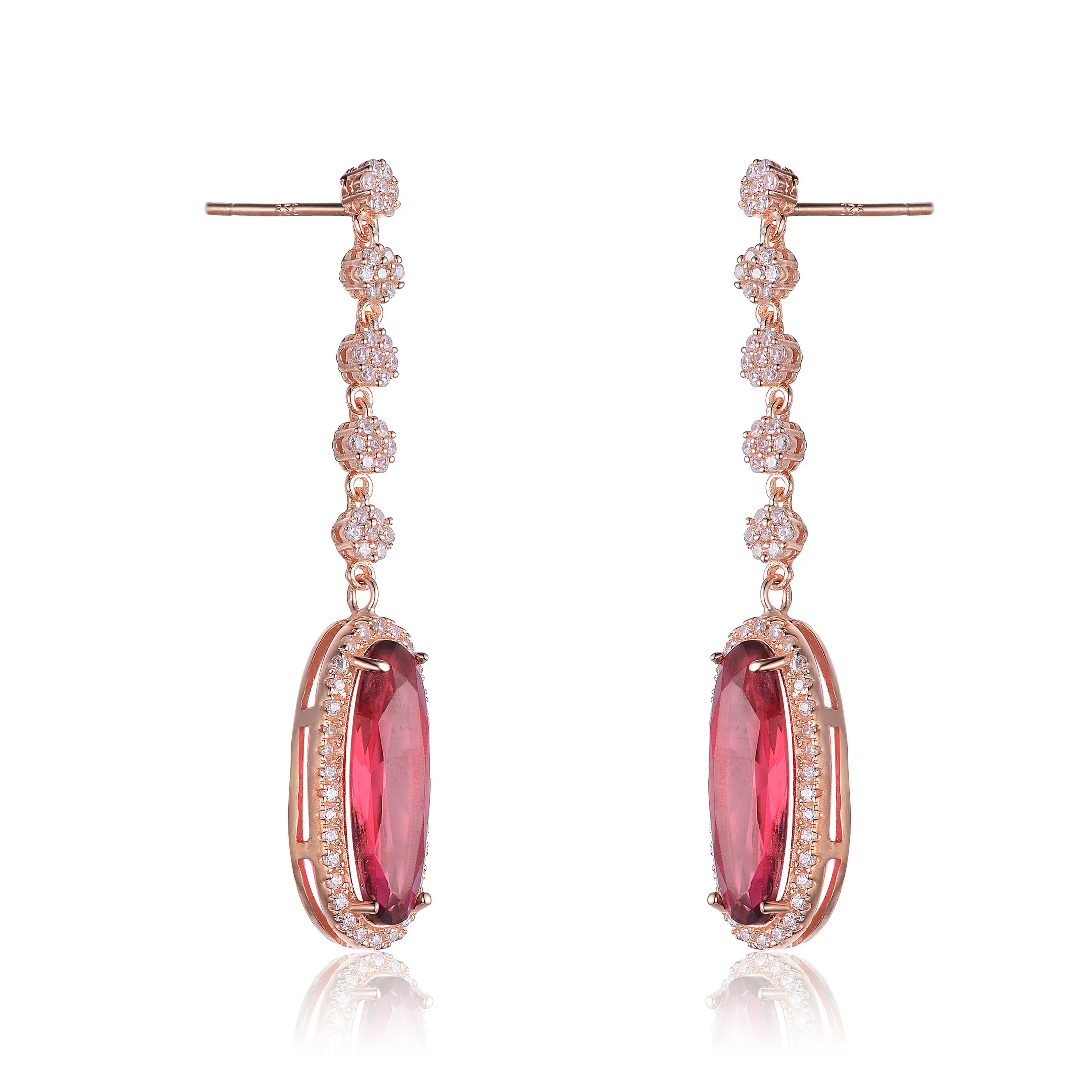 Audrey Snowflake Ruby Drop Earrings