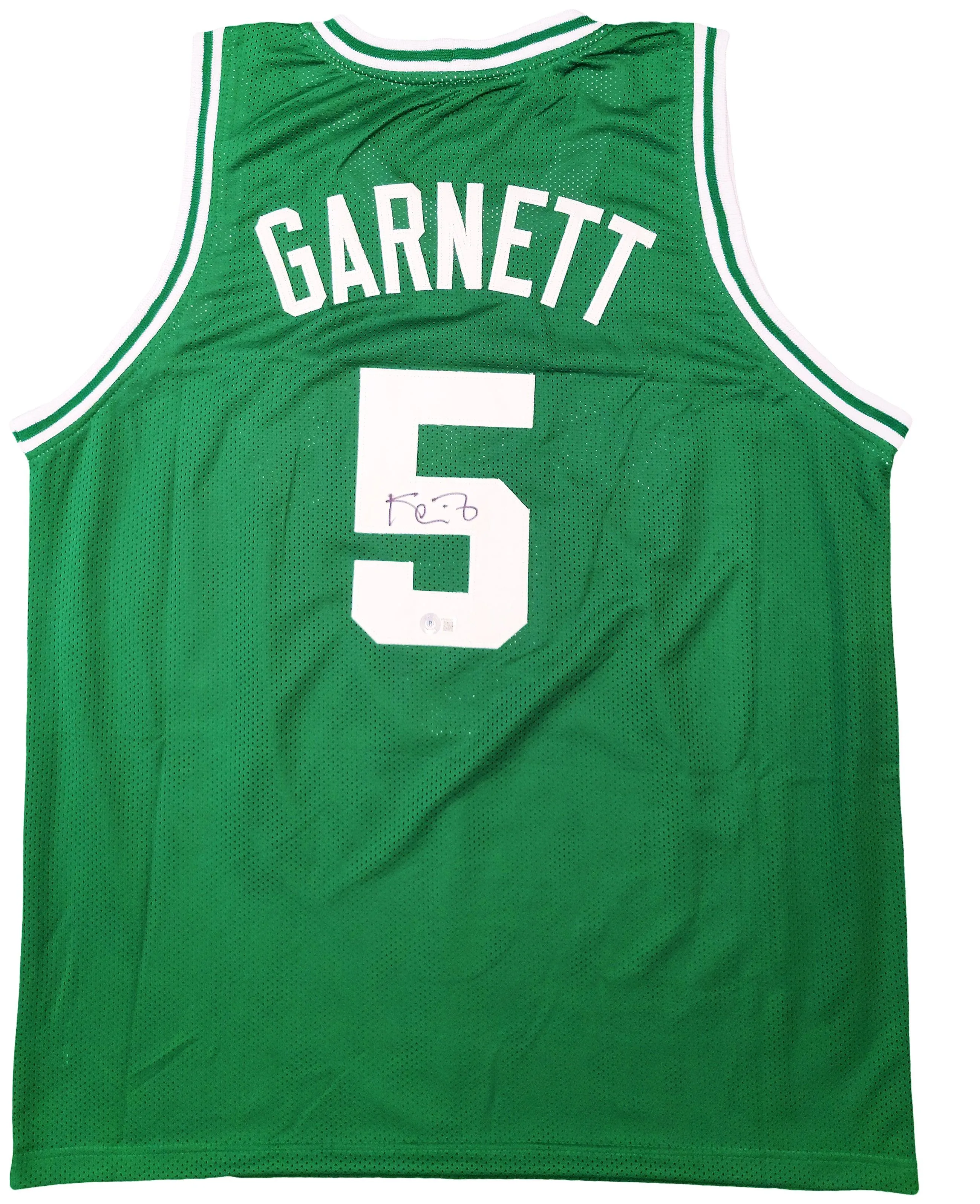 Boston Celtics Kevin Garnett Autographed Green Jersey Beckett BAS QR Stock #203548