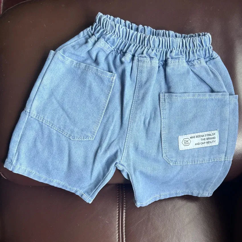 Children's Quarter Pants Summer Pants Boys' Summer Shorts 2024 New Comfortable and Breathable All Match Jeans Tide