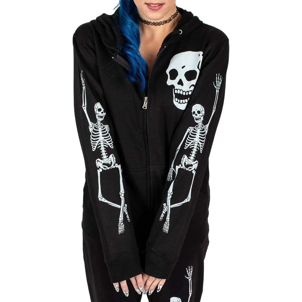 Chillin Skeletons Zip Hoodie