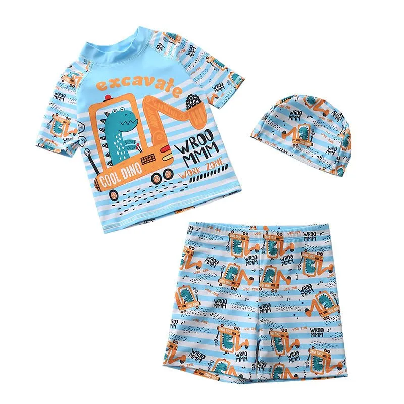 Digger Dino Boys T-shirt And Short Swim Set