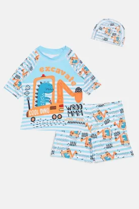 Digger Dino Boys T-shirt And Short Swim Set