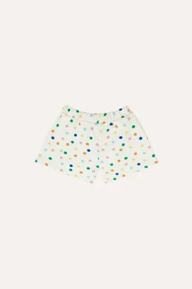 DOTS ALLOVER BABY SHORTS-Ecru