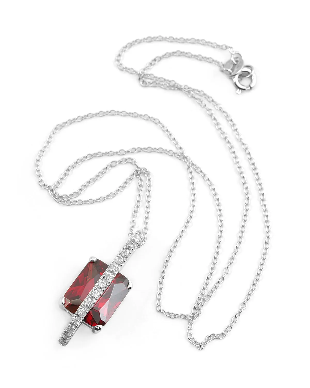 Estelle Garnet Square Shape Drop Pendant