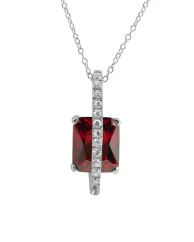 Estelle Garnet Square Shape Drop Pendant