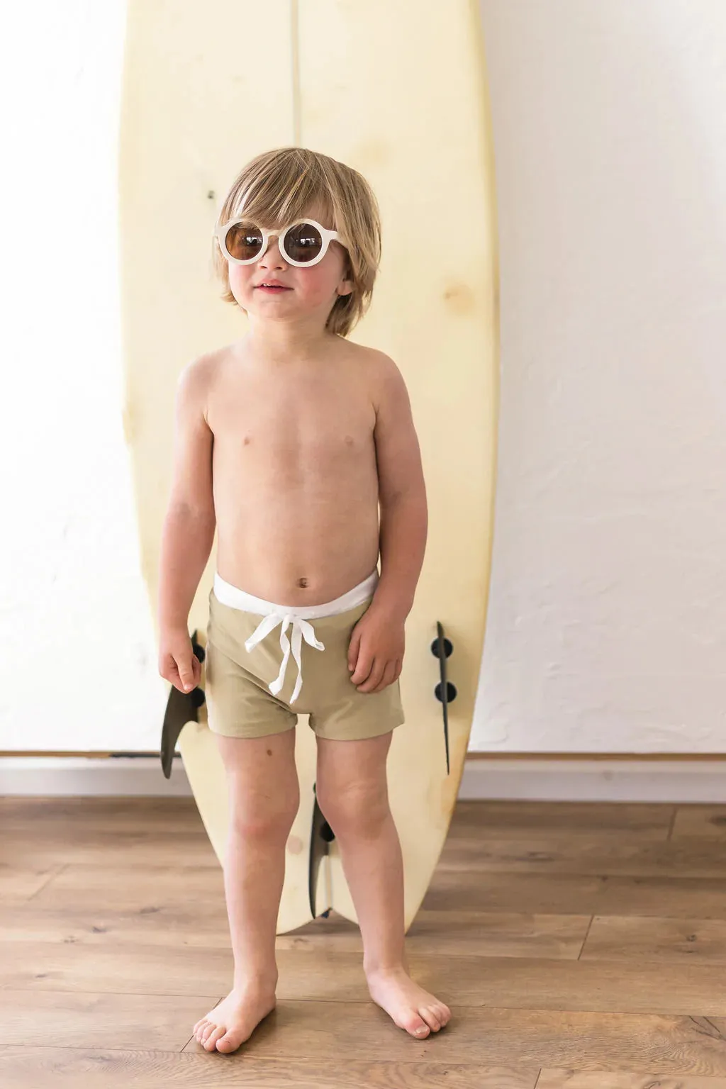 Euro Style Swim Trunks - Khaki