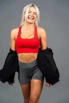 Flaunt | Women's Gym Sports Bra Crop Top | Red