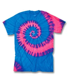 gildan tie-dye adult tides/waves tee - neon berry (3xl)