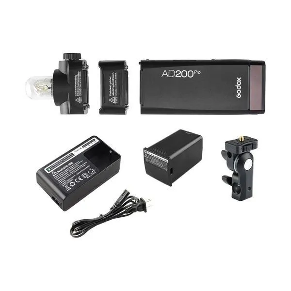 Godox 2 X AD200Pro Witstro 200W Cordless Portable TTL Strobes & Stand Kit with XPro Trigger (Optional Modifiers) - Bundle