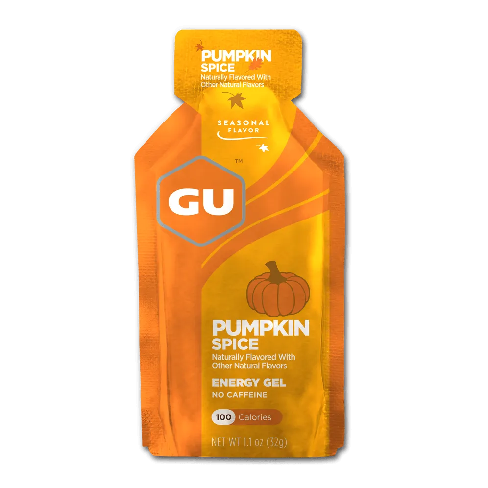 GU Pumpkin Spice Energy Gel (Seasonal Flavor) - Box of 8