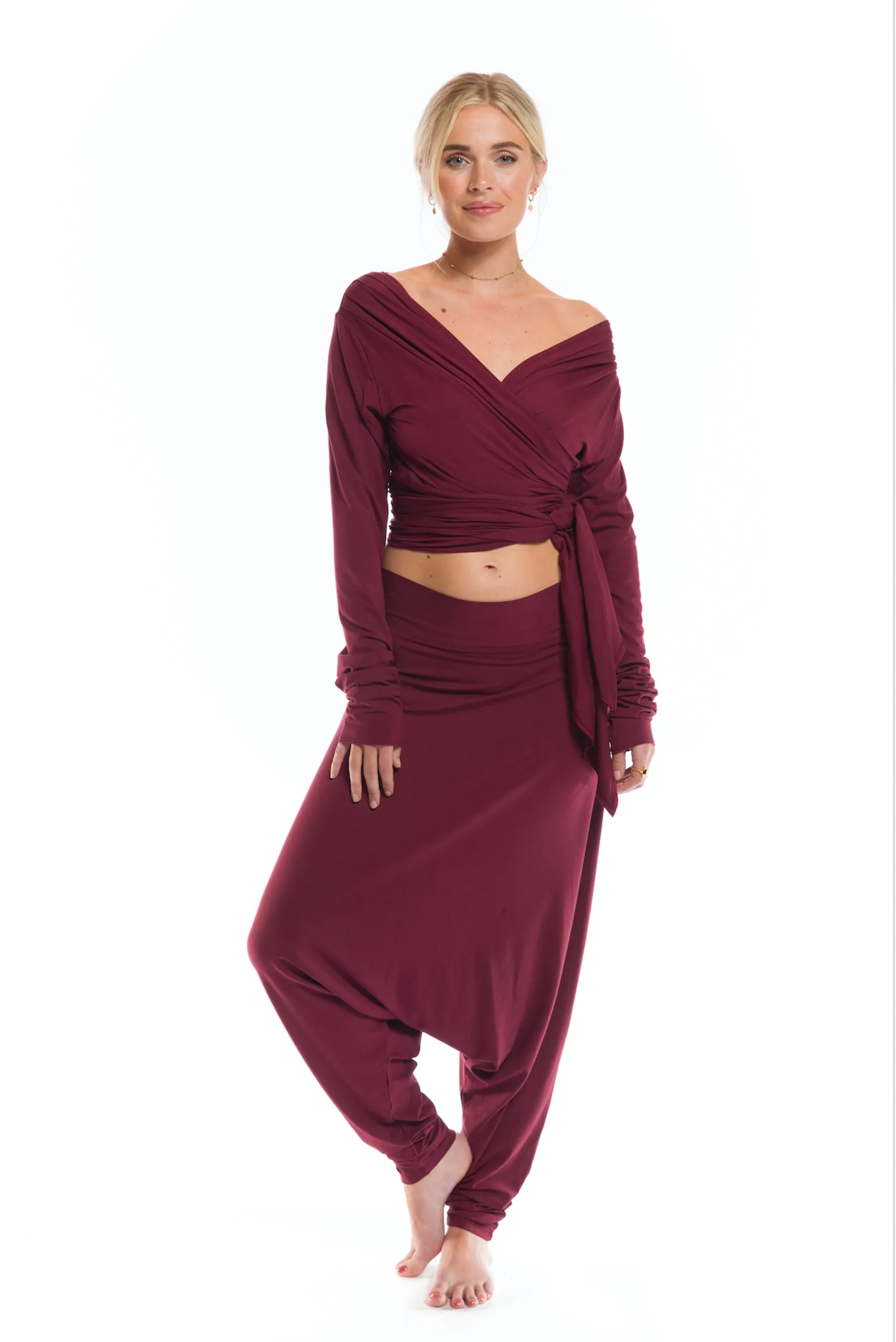 HAREM LOUNGE PANTS BURGUNDY