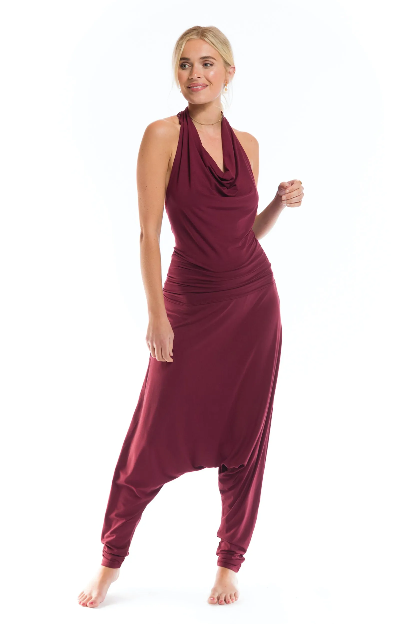 HAREM LOUNGE PANTS BURGUNDY