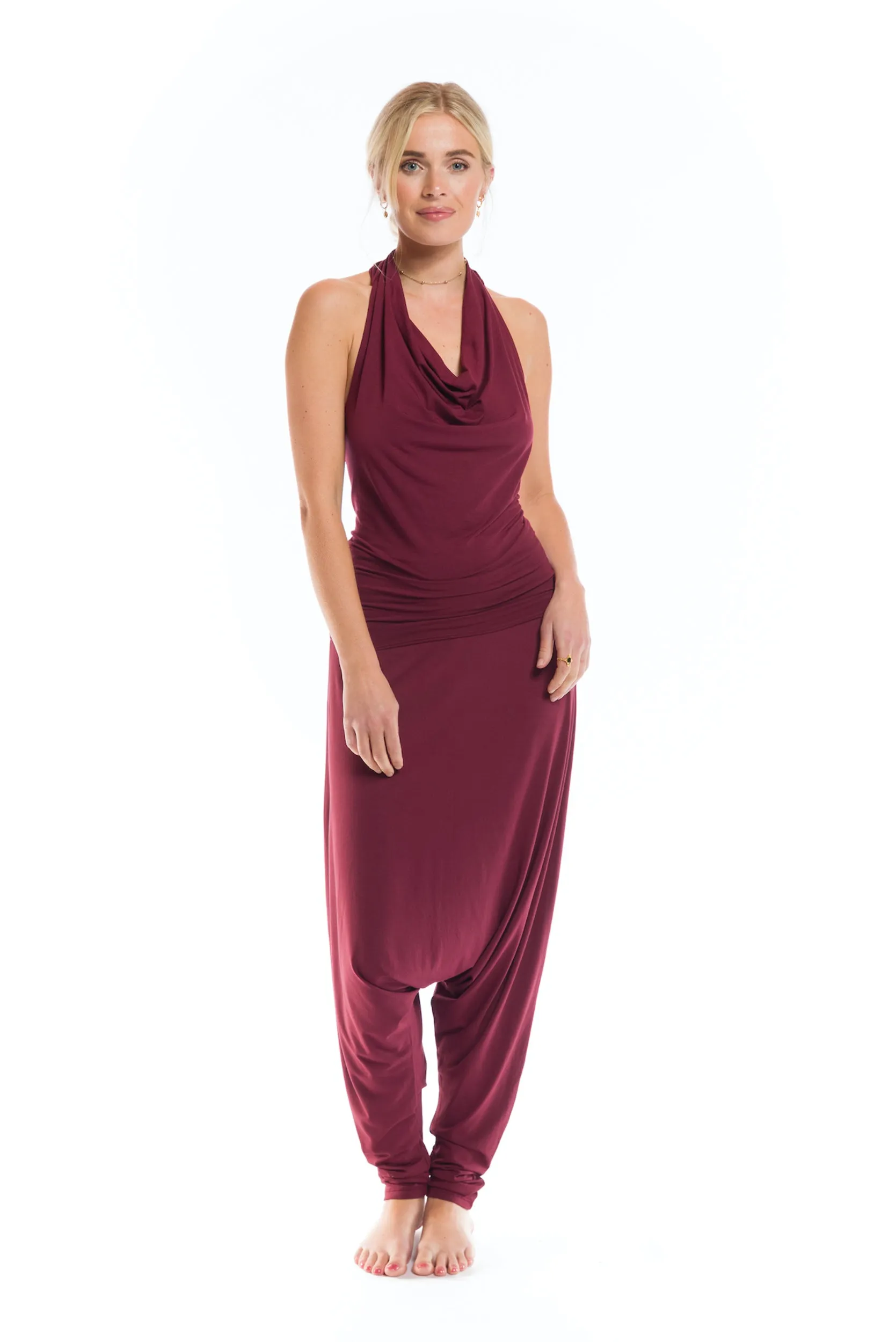 HAREM LOUNGE PANTS BURGUNDY