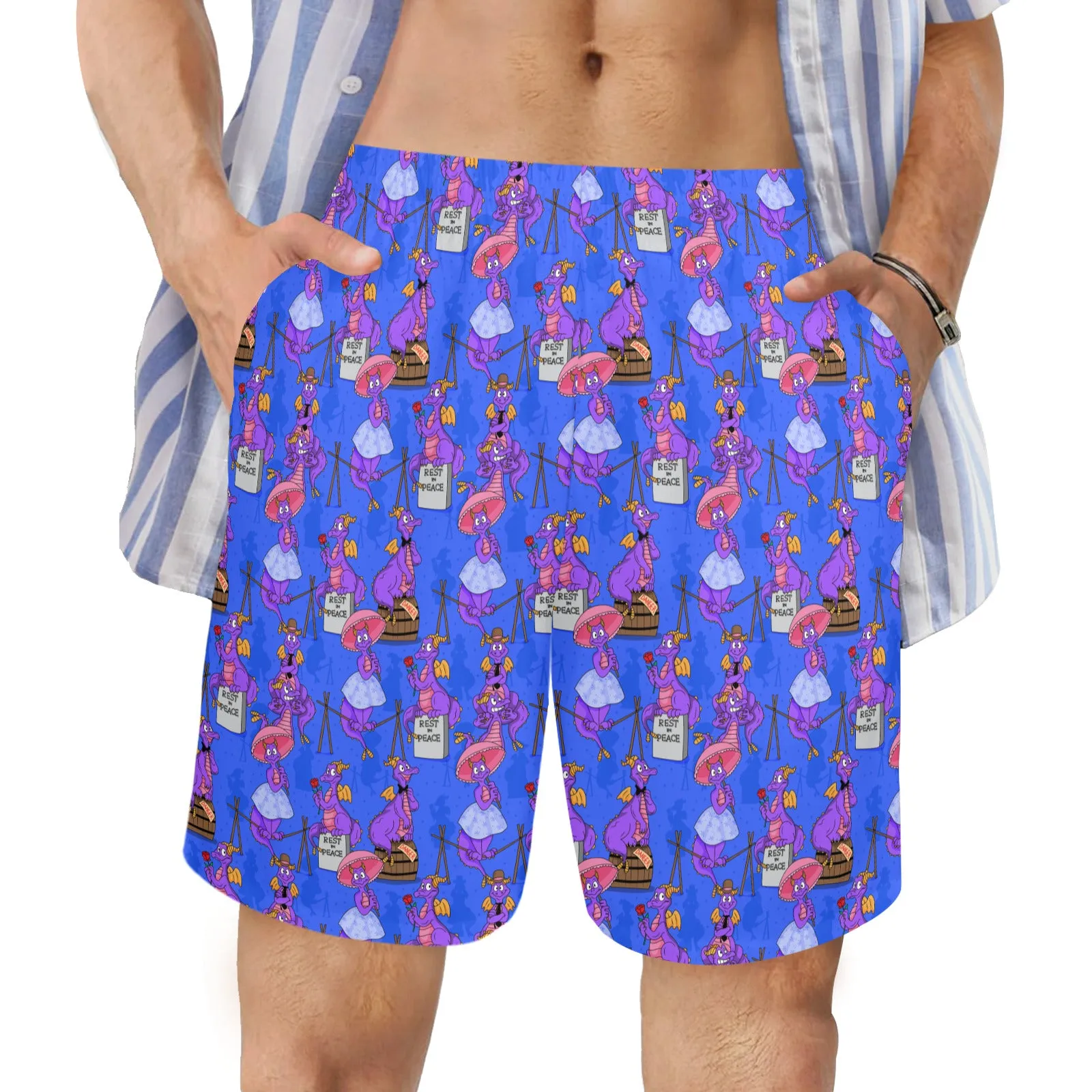 Haunted Mansion Figment Men's Swim Trunks Swimsuit