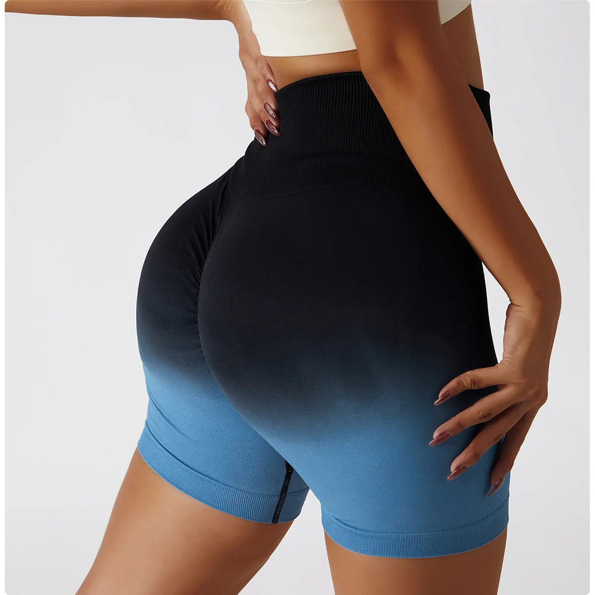 High-waisted Gradient Seamless Sports Shorts