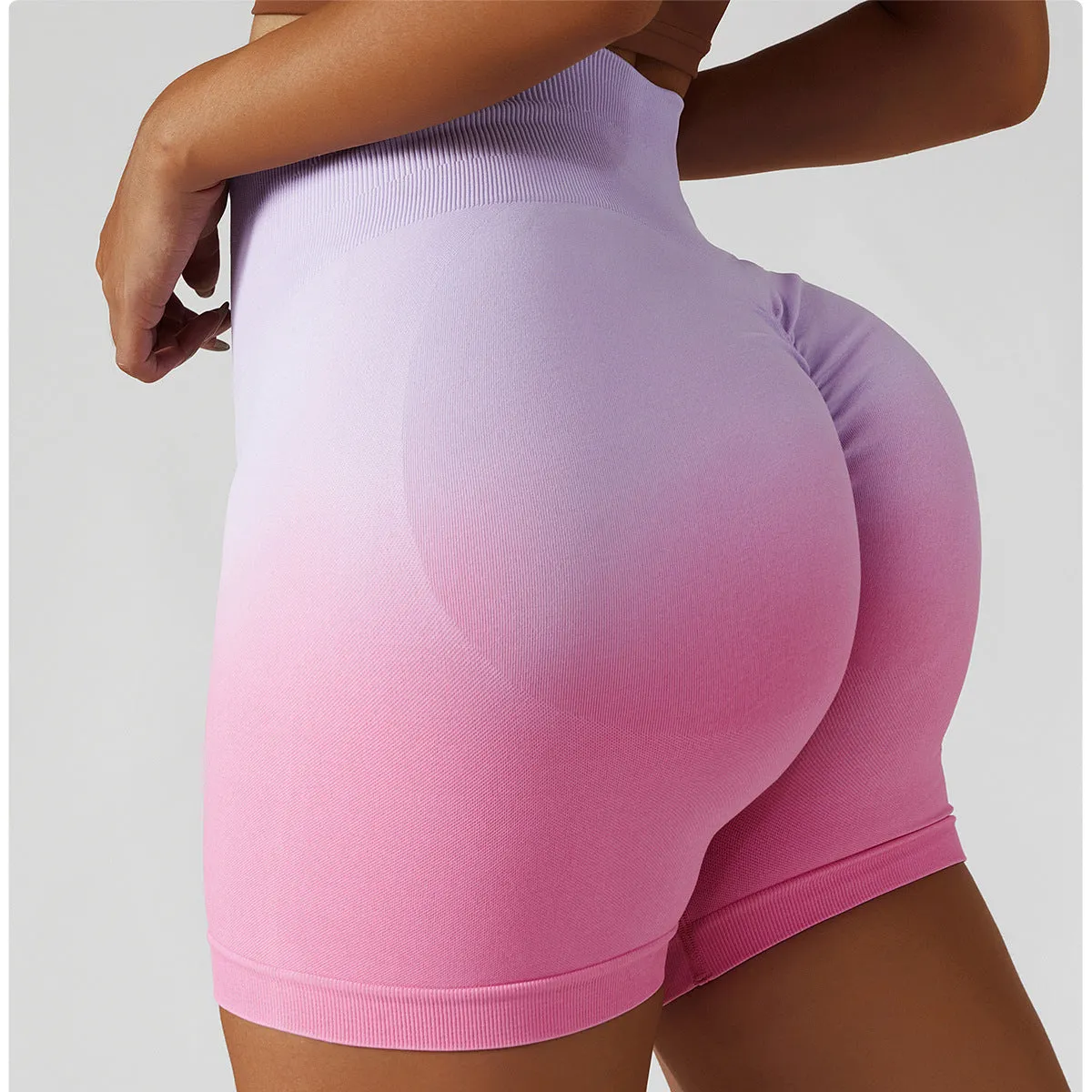 High-waisted Gradient Seamless Sports Shorts