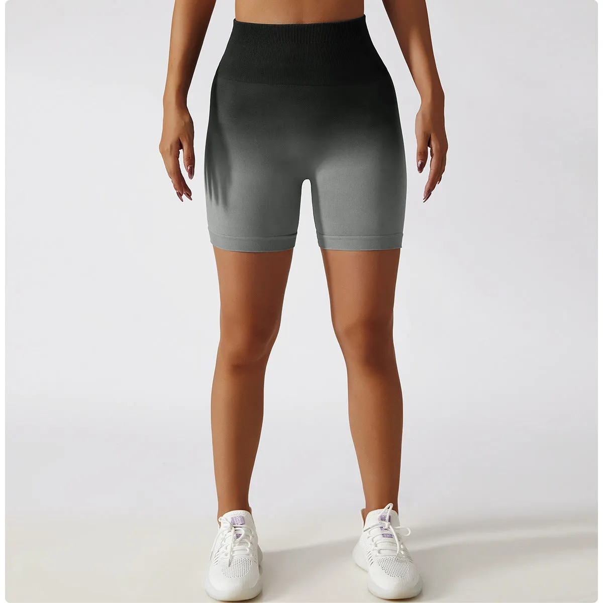 High-waisted Gradient Seamless Sports Shorts