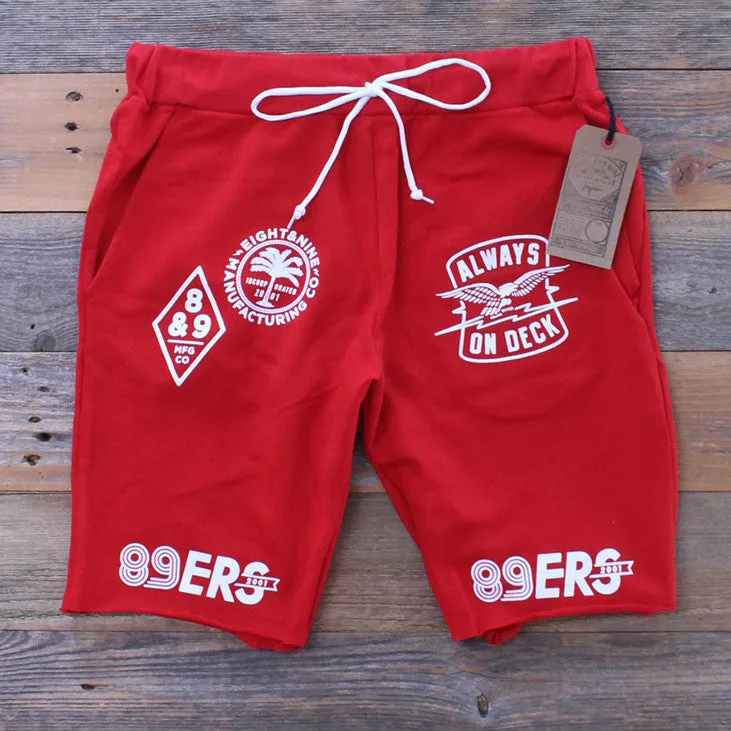 Kustom Life French Terry Shorts Red