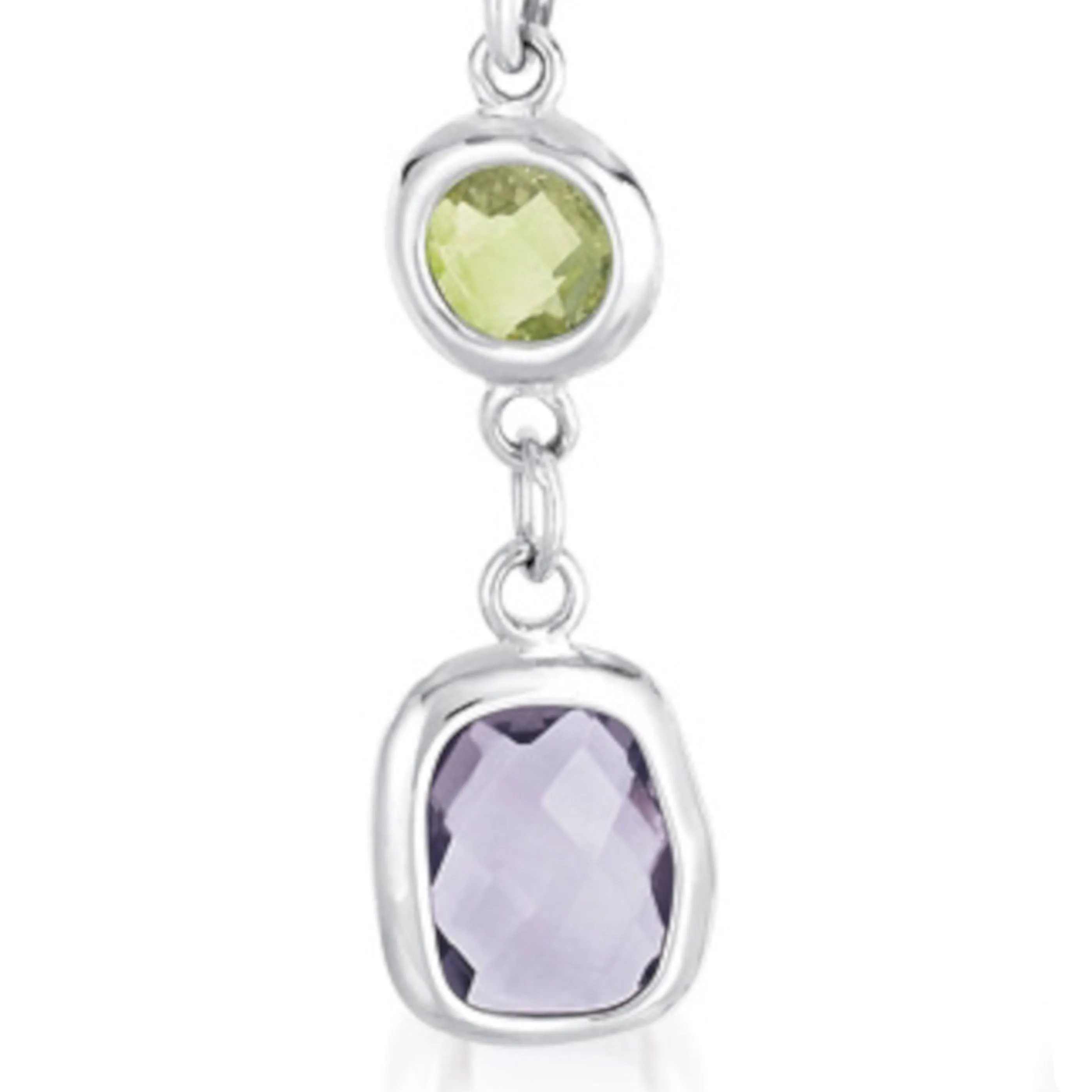 Léa Amethyst And Lime Euro Drop Earrings