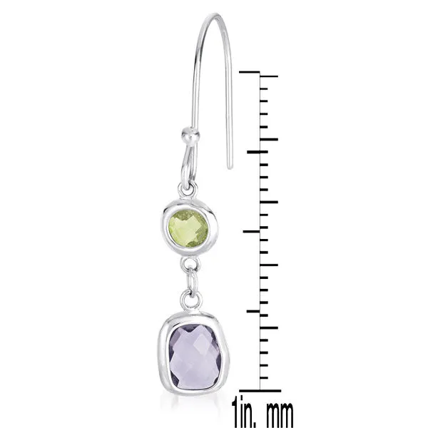 Léa Amethyst And Lime Euro Drop Earrings