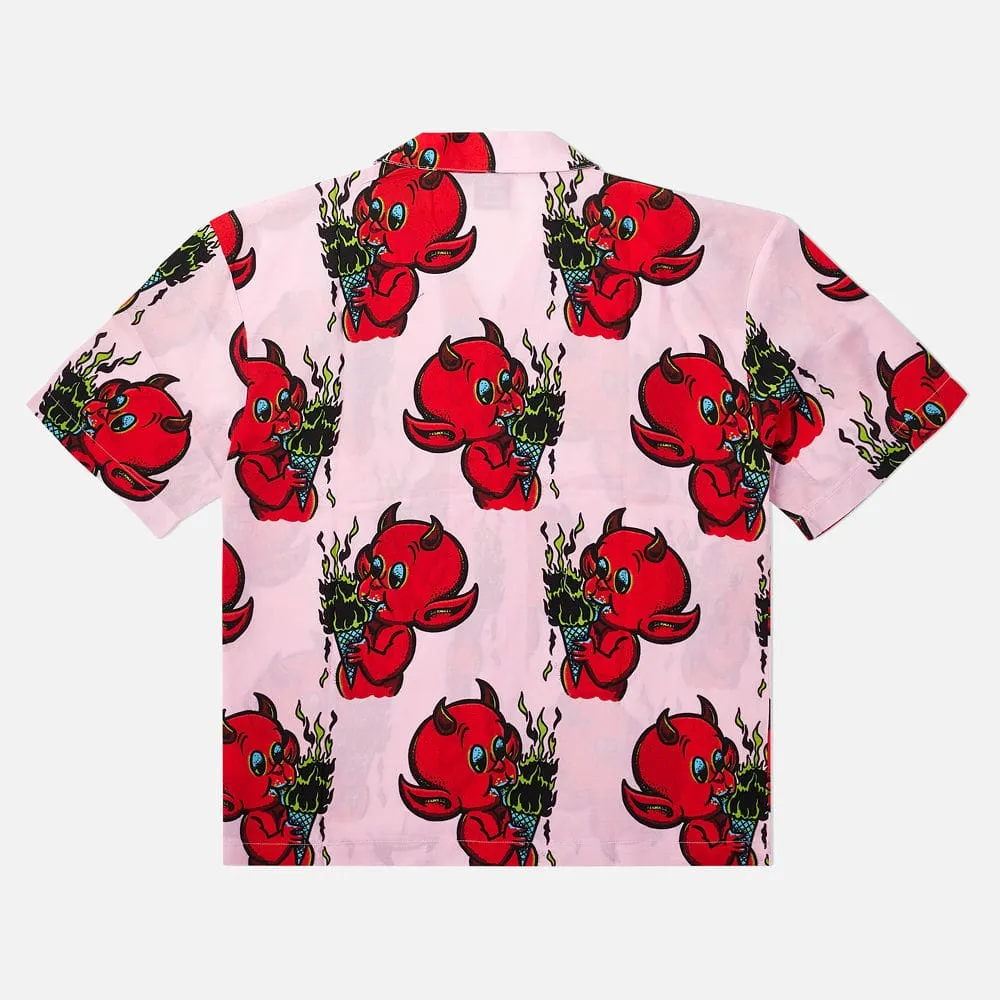 Lil Devil Button Up Shirt Pink