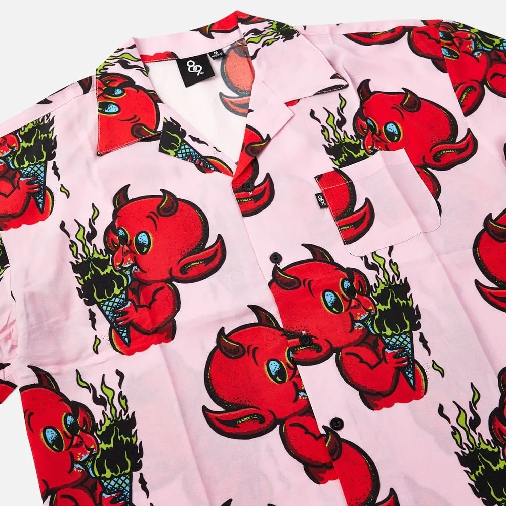 Lil Devil Button Up Shirt Pink