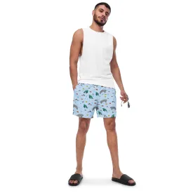 Men's Eco-Friendly Swim Trunks with Manatee and Turtle Print | Quick-Dry Fabric & UPF 50  Protection