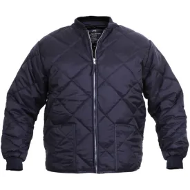 Navy Blue - Diamond Quilted Flight Jacket