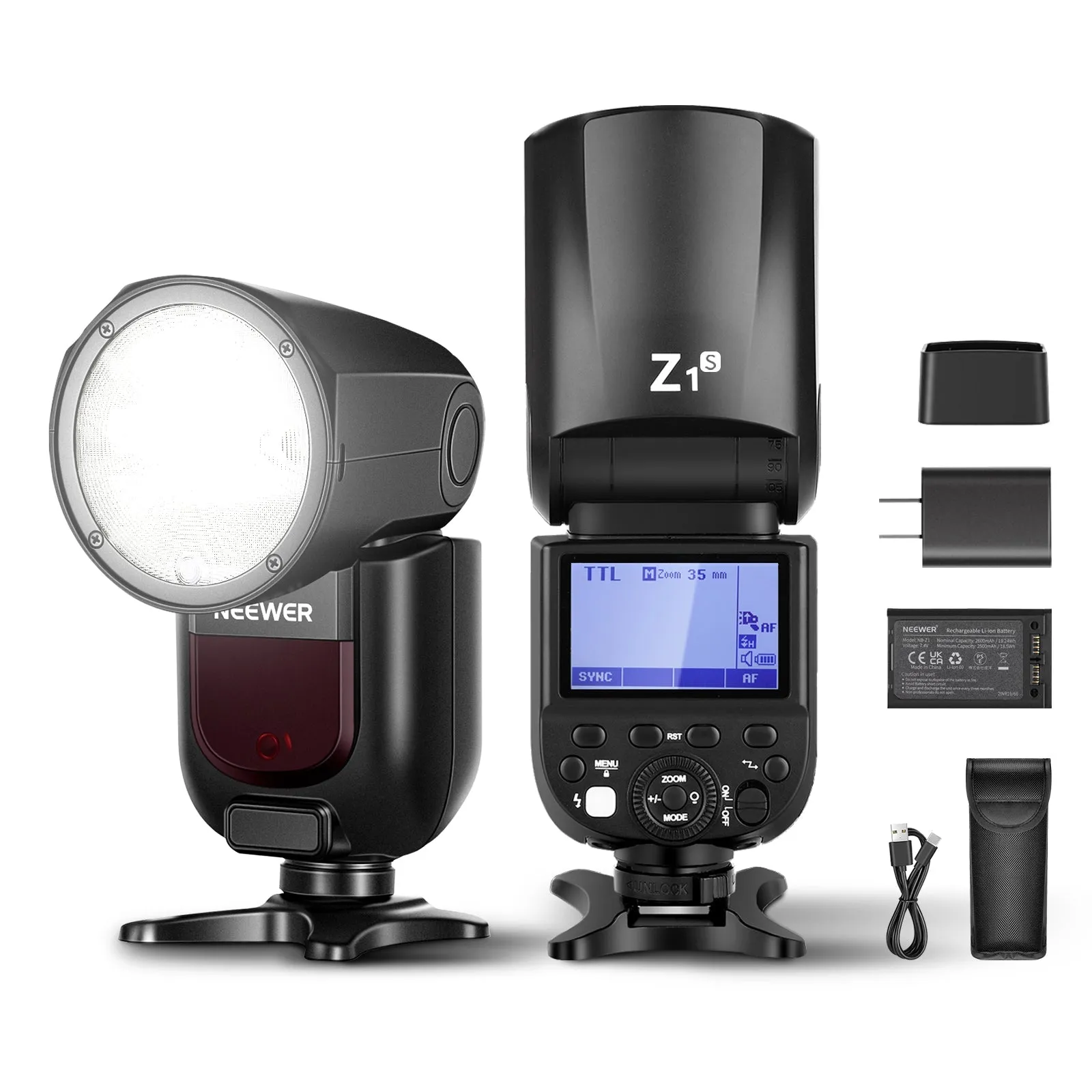 NEEWER Z1-S TTL Round Head Flash Speedlite for Sony