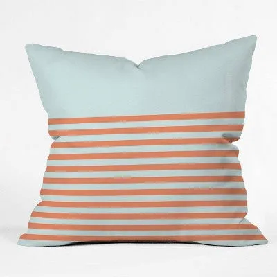 New - 16"x16" June Journal Beach Striped Throw Pillow Orange - Deny Designs