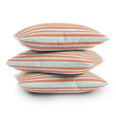 New - 16"x16" June Journal Beach Striped Throw Pillow Orange - Deny Designs