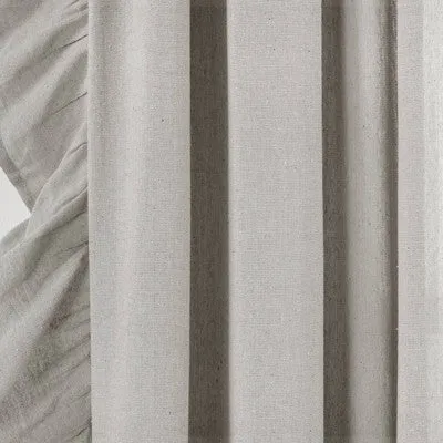 New - 84"x54" Linen Ruffle Window Curtain Panels Light Gray- Lush Décor