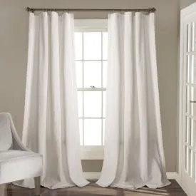 New - 95"x54" Rosalie Rod Pocket Light Filtering Window Curtain Panel White - Lush Décor