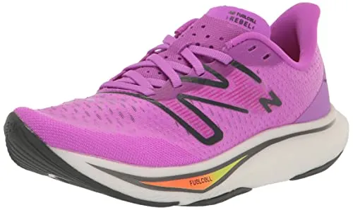 New Balance Women's FuelCell Rebel V3 Running Shoe, Cosmic Rose/Blacktop/Neon Dragonfly