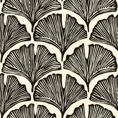 New - Tempaper & Co. x Novogratz Feather Palm Removable Peel and Stick Wallpaper, Zebra Black Palm, 28 sq. ft.