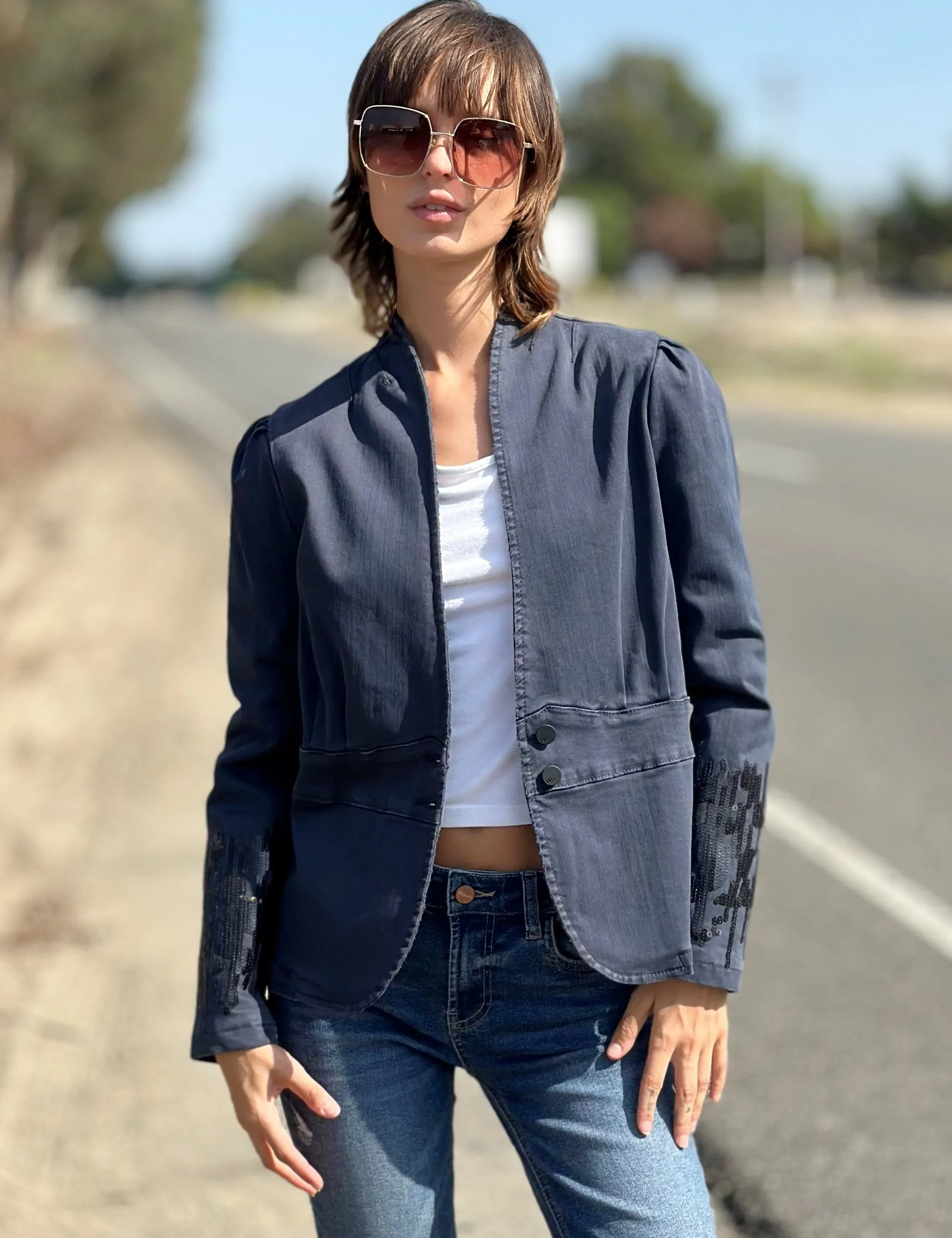 Night Light Denim Blazer