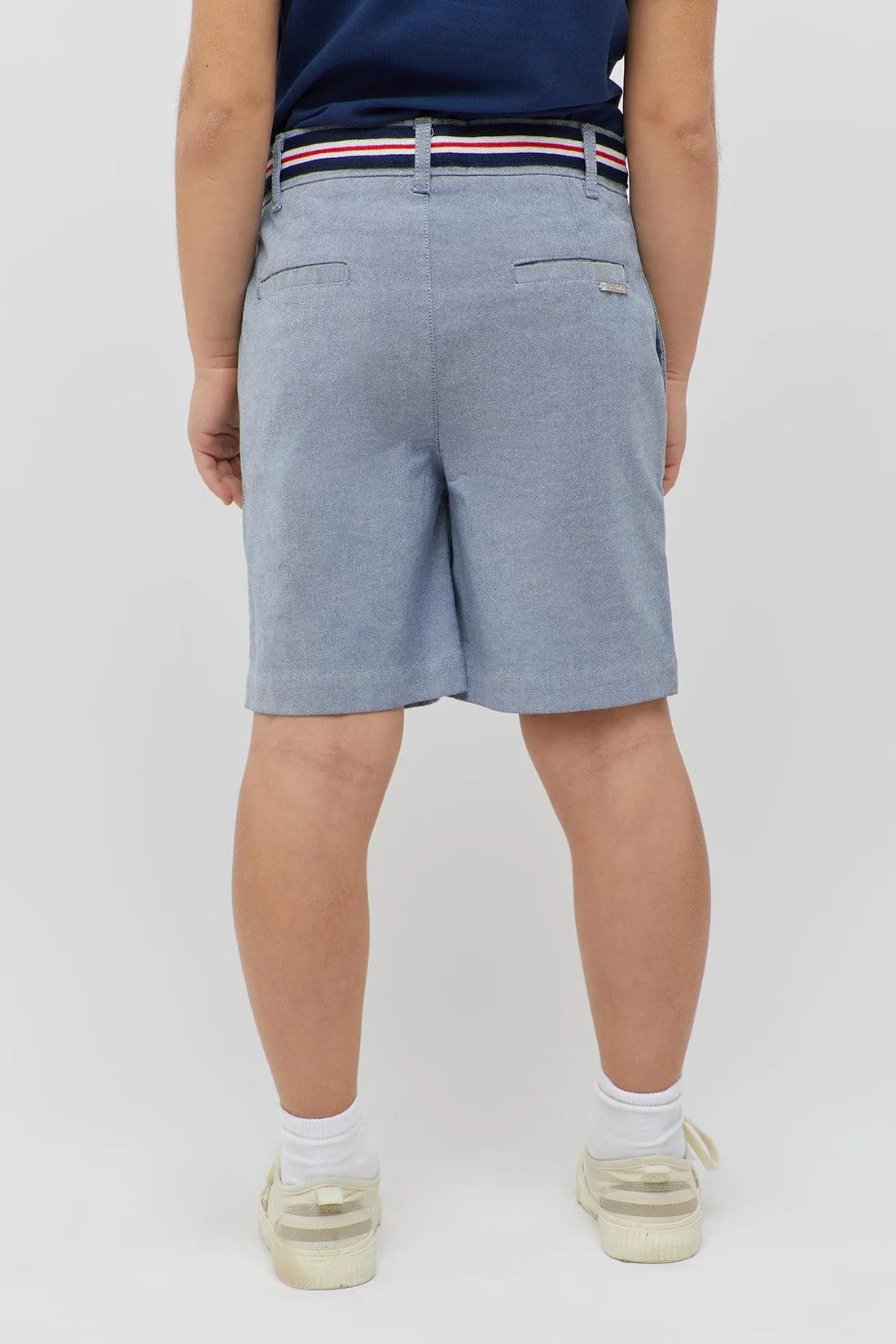 One Friday Striped Waist Blue Shorts