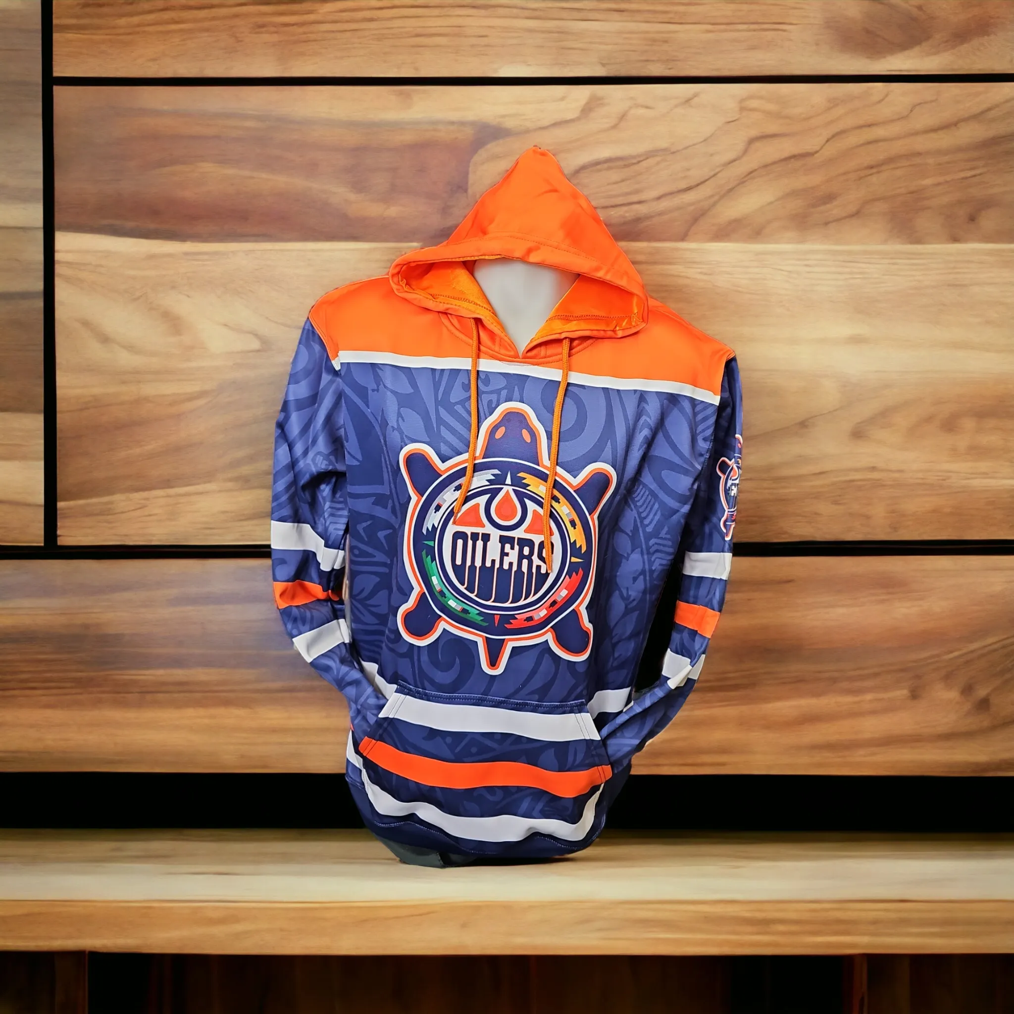 Orange and Blue Oilers Hoodies