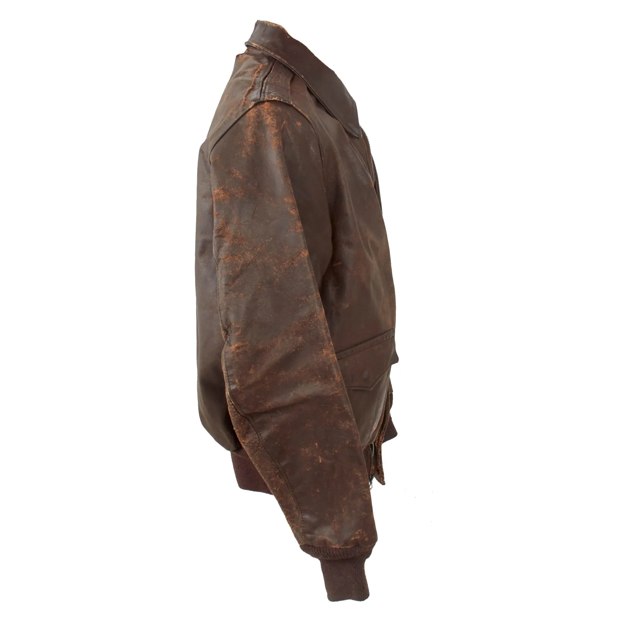 Original U.S. WWII 8th Air Force Flying 8-Balls Painted A-2 Leather Flight Jacket Named to Pilot Lt. Raymond Bethel, 44th Bombardment Group with Documents