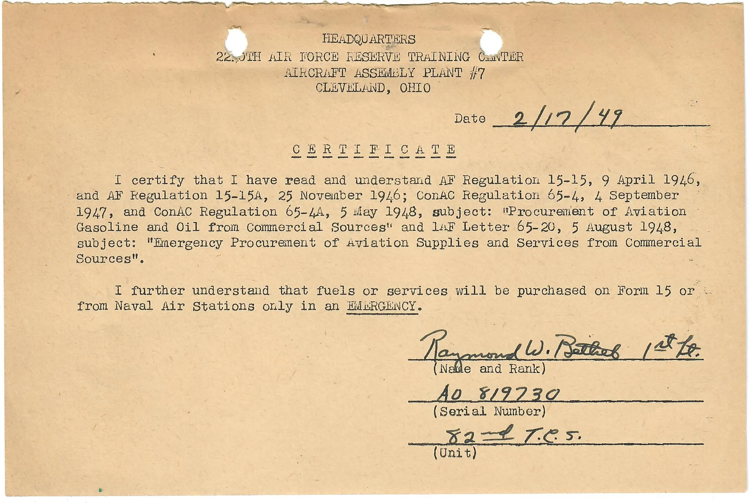 Original U.S. WWII 8th Air Force Flying 8-Balls Painted A-2 Leather Flight Jacket Named to Pilot Lt. Raymond Bethel, 44th Bombardment Group with Documents